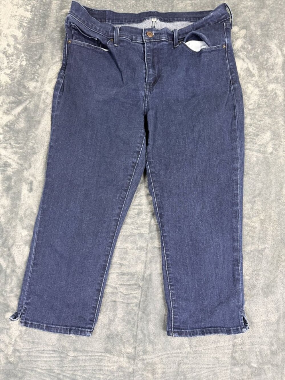 Levis Womens Dark Blue Denim Pants Size 12 Straight Leg Mid-Rise Stretch